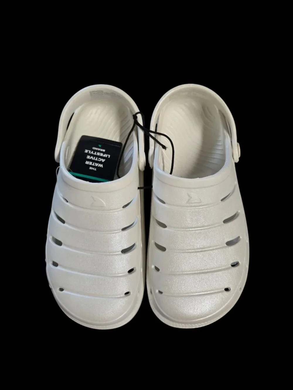Rugged Shark Little Girls' Swivel-Strap EVA Clogs Size 2 - White EVA Water Shoes